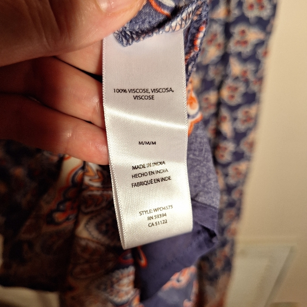 Beachlunchlounge Floral Paisley Maxi Dress Ladies Medium Lightweight Hippie Boho - Picture 8 of 8
